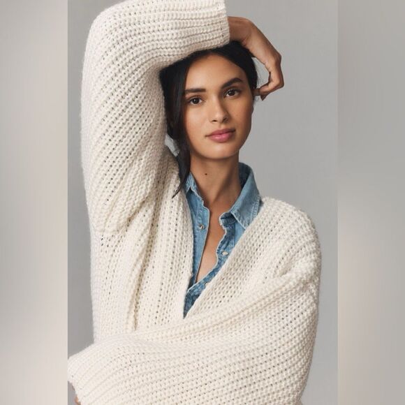 NWT By Anthropologie Long Fringe Duster Kimono Long Open Cardigan - Picture 3 of 5